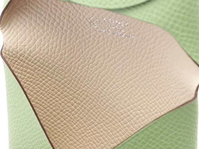 HERMES 　エルメス　コインケース　バスティア 　 ヴェールクリケット　ナタ　 ヴォーエプソン パーソナルオーダー　イニシャル(G・G)あり　U刻印【472】AH