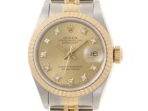 L番　ROLEX　ロレックス　時計　デイトジャスト　69173G　シャンパンゴールド文字盤　10Pダイヤ　イエローゴールド/ステンレススチール　自動巻き　レディース