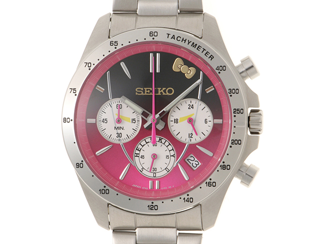 SEIKO 8T63-01R0 500K 新幹線 25周年記念 ハローキティ
