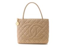 CHANEL　シャネル　復刻トート　ライトベージュ/GP キャビア　A01804【431】2148103834905