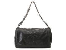 CHANEL　シャネル　３レンチェーン　ワンショルダー　ブラック／ＳＶ　ラムスキン【４３１】2148103836282