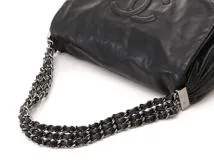 CHANEL　シャネル　３レンチェーン　ワンショルダー　ブラック／ＳＶ　ラムスキン【４３１】2148103836282