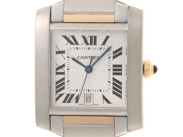 CARTIER　カルティエ　タンク　フランセーズ　LM　自動巻き　W51005Q4　ステンレス・イエローゴールド　ホワイト文字盤　【432】