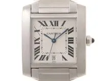 Cartier カルティエ メンズ オートマチック タンクフランセーズLM W51002Q3 ホワイト文字盤 SS【472】HK