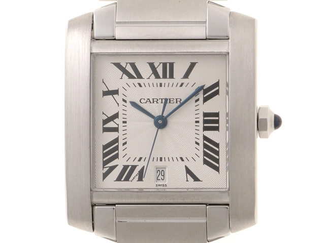 Cartier カルティエ メンズ オートマチック タンクフランセーズLM W51002Q3 ホワイト文字盤 SS【472】HK