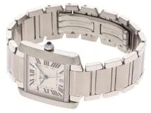 Cartier カルティエ メンズ オートマチック タンクフランセーズLM W51002Q3 ホワイト文字盤 SS【472】HK