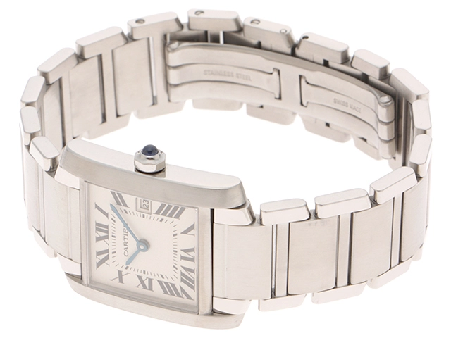 CARTIER　カルティエ　タンクフランセーズMM　クォーツ　男女兼用　SS　シルバー　W51011Q3　【432】　【2148103837180】