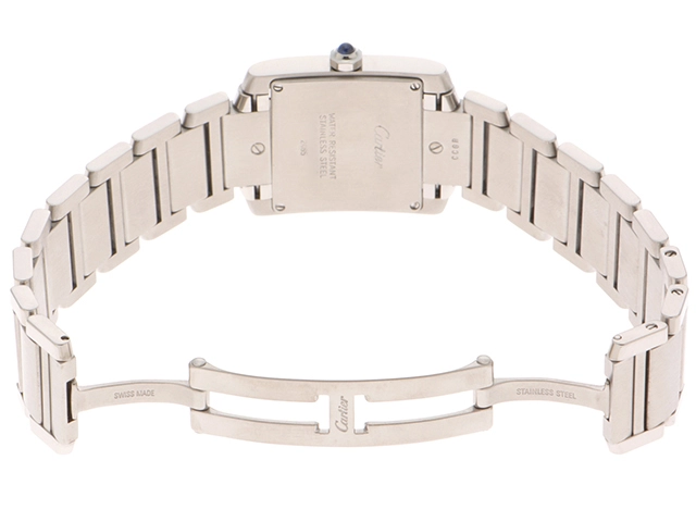 CARTIER　カルティエ　タンクフランセーズMM　クォーツ　男女兼用　SS　シルバー　W51011Q3　【432】　【2148103837180】
