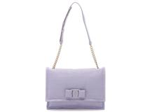 Salvatore Ferragamo　フェラガモ　VIVA BOW チェーンショルダー　パープル　コーティングキャンバス　GG-210363　【432】　【2148103838385】