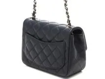 CHANEL　シャネル　ミニマトラッセ18 　チェーンショルダー 　ネイビー　GP ラムスキン　2148103838415【431】
