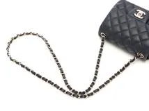 CHANEL　シャネル　ミニマトラッセ18 　チェーンショルダー 　ネイビー　GP ラムスキン　2148103838415【431】