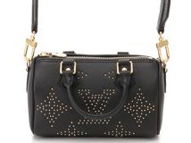 LOUIS VUITTON　ルイヴィトン　ショルダーバッグ ナノ・スピーディ　ノワール・GP金具　レザー・スタッズ　M46745　RFIDﾀｸﾞ【472】HA