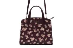 kate spade ケイトスペード フロステッドフローラル ティンセル サッチェル ショルダーバッグ 2wayバッグ K9339  ディープベリー PVC 【460】2148103839580