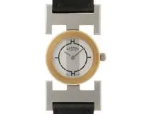HERMES エルメス パプリカ PA1.220 GP/SS/革 シルバー文字盤