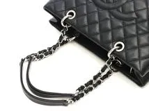CHANEL　シャネル　GSTトート　ブラック／ＳＶ　キャビア　A50995　2148103843259【432】