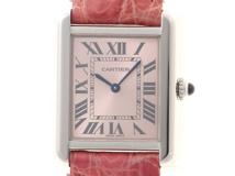Cartier カルティエ 腕時計 タンク・ソロ SM W5200000 SS/アリゲーターベルト ピンク文字盤 クォーツ【472】TS