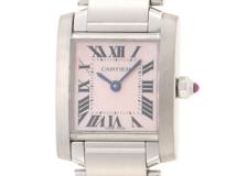 Cartier　カルティエ　タンク フランセーズ SM　W51028Q3　ステンレス　SS　ピンクシェル　レディース　クォーツ【432】2148103844645