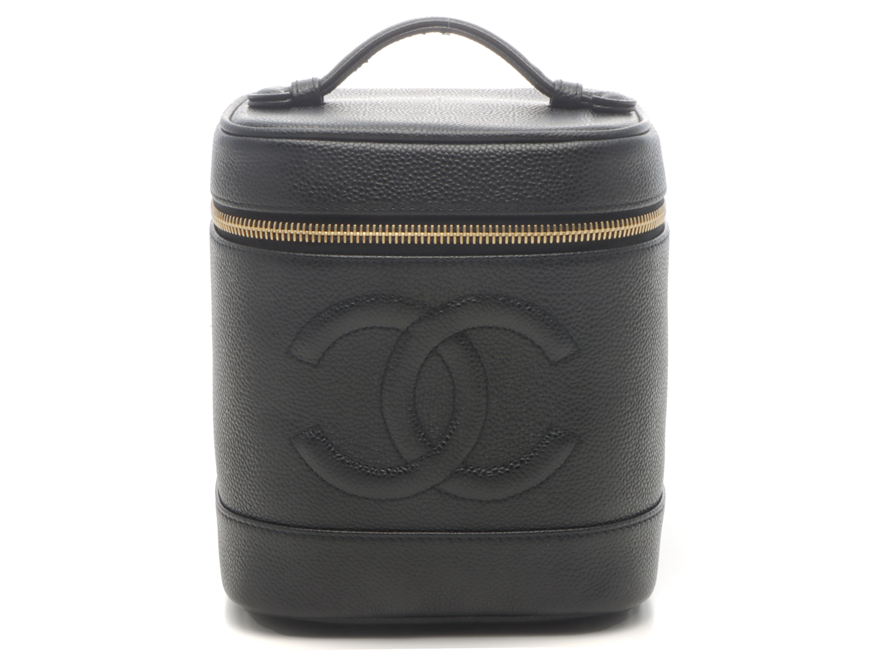 今ならほぼ即納！ CHANEL シャネル ココマーク 縦型バニティ ブラック ゴールド バッグ