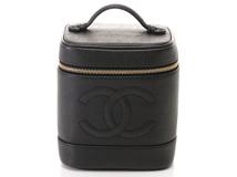 CHANEL　シャネル　ココマーク 縦型バニティ ブラック／GP キャビア　A01998【431】2148103844690