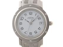 HERMES クリッパー CL4.210 SS ステンレススチール ホワイトアラビア文字盤 クォーツ 【460】2148103844706