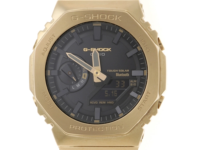 CASIO　カシオ　時計　G-SHOCK　FULL-METAL　GM-B2100GD-9AJF　イエローゴールドカラー　デジタル／アナログ　ステンレススチール/コーティング　タフソーラー　メンズ
