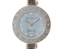 BVLGARI ブルガリ B-zero1 ビーゼロワンウォッチ Sサイズ BZ22S SS ステンレススチール 12Pダイヤモンド ブルーシェル文字盤 クォーツ 【460】2148103845499
