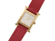 HERMES エルメス Hウォッチ HH1.201 イエローゴールドメッキ クォーツ