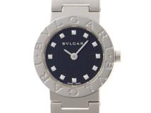 BVLGARI　ブルガリ　ブルガリ・ブルガリ　BB23SSD　ステンレス　12Pダイヤモンド　ブラック文字盤　女性用クオーツ時計【473】