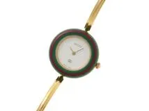 レア◆美品◆GUCCI チェンジべゼル ダイヤモンドカット レッド GUCCI グッチ 腕時計 チェンジベゼル 11/12 ゴールドプレート