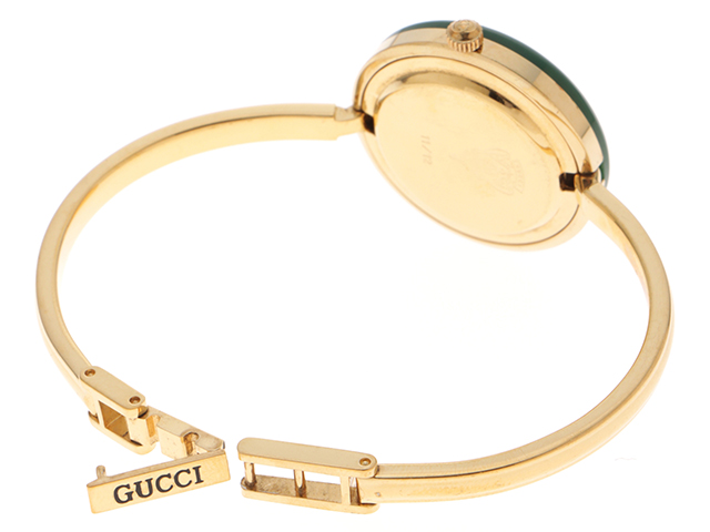 GUCCI ゴールド ブレスレット時計 ホワイト文字盤 GUCCI ゴールド ブレスレット時計 ホワイト文字盤