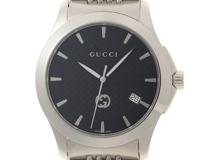 GUCCI　グッチ　Gタイムレス　126.4　ブラック文字盤　ステンレススチール　クォーツ　メンズ腕時計　2148103845666　【205】