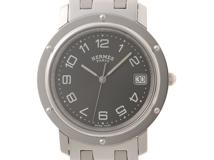HERMES エルメス 腕時計 クリッパー CL6.710 ステンレススチール グレー文字盤 クォーツ【472】UH