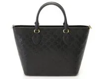 GUCCI　グッチ　グッチシマ ２WAYバッグ ブラック レザー　【471】　Y