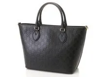 GUCCI　グッチ　グッチシマ ２WAYバッグ ブラック レザー　【471】　Y