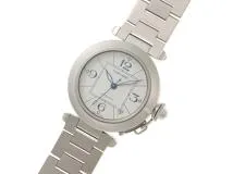 Cartier  カルティエ　パシャC　W31074M7　SS　ホワイト　ボーイズサイズ　自動巻き2148103846649【432】