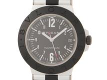 BVLGARI ブルガリ 腕時計 アルミニウム AL38TA ブラック文字盤 アルミニウム/ラバー 自動巻き 並行品【472】SJ