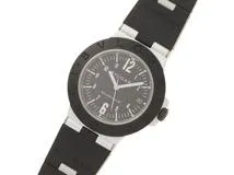 BVLGARI ブルガリ アルミニウム AL38TA ブラウン ラバー メンズ 自動