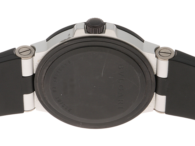 BVLGARI ブルガリ 腕時計 アルミニウム AL38TA ブラック文字盤