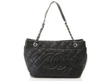 CHANEL　シャネル　マトラッセ　チェーンショルダートート　ブラック／ＳＶ　キャビア　2148103846793　【中古】【大黒屋】【200】