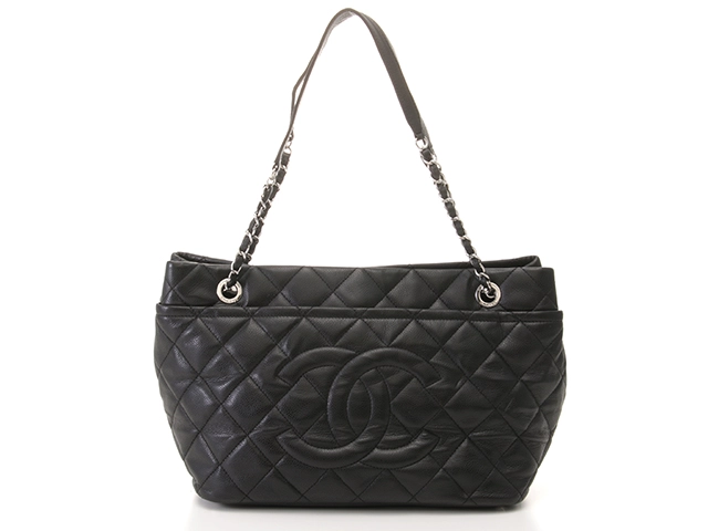CHANEL　シャネル　マトラッセ　チェーンショルダートート　ブラック／ＳＶ　キャビア　2148103846793　【中古】【大黒屋】【200】