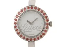 GUCCI グッチ 腕時計 105 ガーネットベゼル 105/YA105535 ステンレススチール シルバー文字盤 クオーツ【472】MN  2148103846915