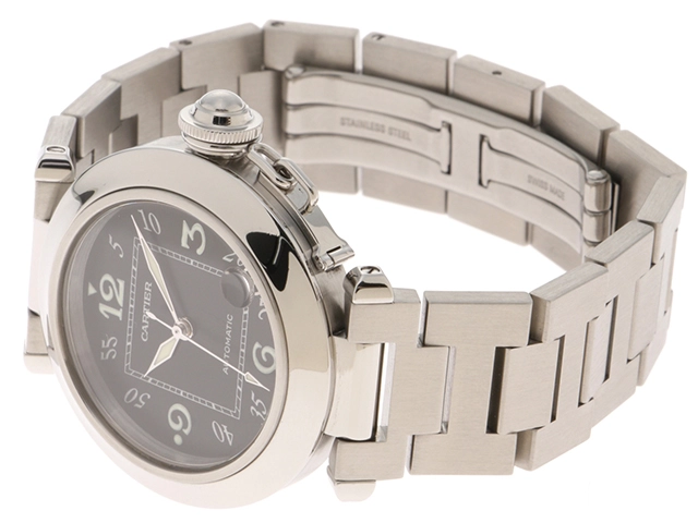 Cartier カルティエ パシャC W31043M7 SS ステンレススチール ブラック文字盤 オートマチック 【460】 2148103848445