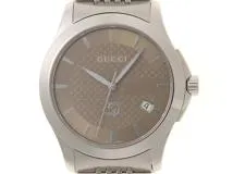 GUCCI Gタイムレス ブラウン文字盤 メンズ クォーツ 腕時計 126.4 GUCCI グッチ 126.4 Gタイムレス 腕時計 ステンレススチール/PGP