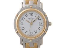 HERMES　エルメス　クリッパー・コンビ　CL4.220　GP/SS　女性用クオーツ時計【473】