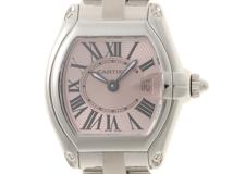 Cartier　　カルティエ　　ロードスターSM　　W62017V3　　クオーツ　ステンレス　ピンク文字盤　　レディース　　【436】　　2148103848605