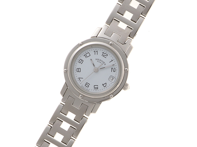 HERMES エルメス クリッパー CL4.210 SS 女性用クオーツ時計【473】 の