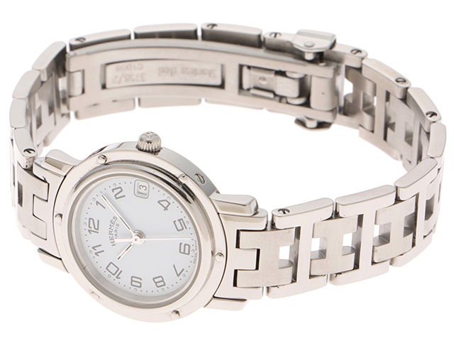 HERMES エルメス クリッパー CL4.210 SS 女性用クオーツ時計【473】 の