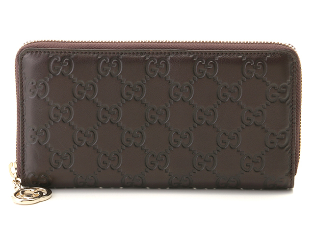 GUCCI グッチ グッチシマ ラウンドファスナー長財布 ダーク