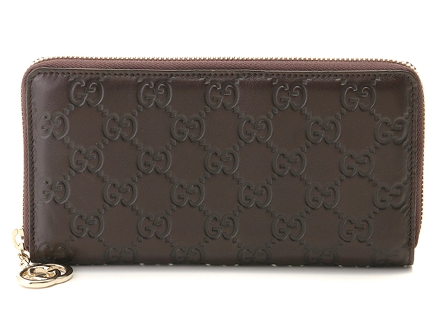 GUCCI グッチ グッチシマ ラウンドファスナー長財布 ダーク
