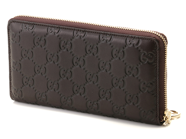 GUCCI グッチ グッチシマ ラウンドファスナー長財布 ダーク